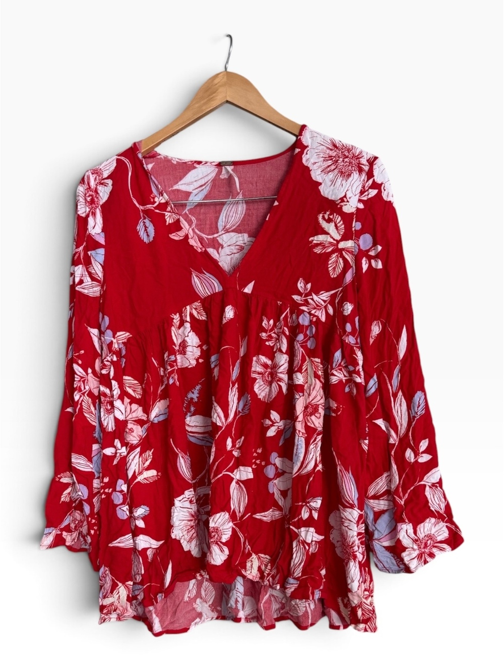 Free People Bella Floral Print Tunic Babydoll Dress - Size Small